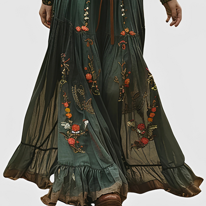 Blumen Maxi-Kleid Damen Sommer Robe Lang