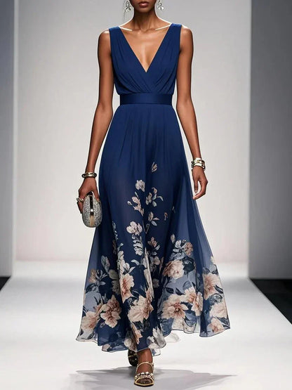 Damen Maxikleid Sommer Florales Leicht