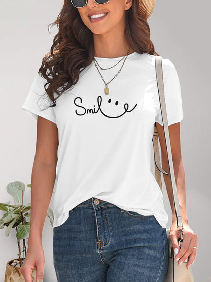 Kurzarm T-Shirt Frauen Rundhals Modern