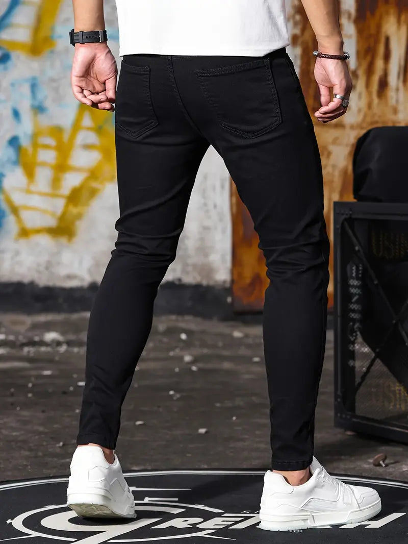 Herren Skinny Jeans Stretch Denim Slim Fit
