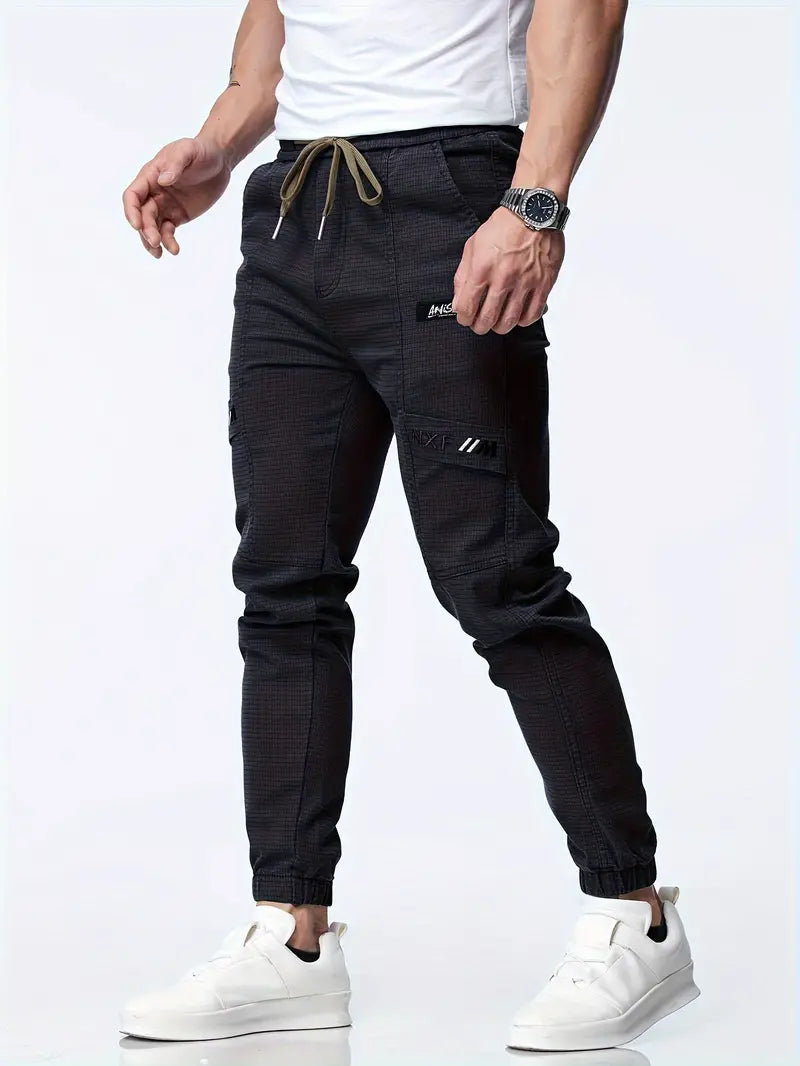 Herren Jogger Stretch Elastic mit Kordelzug Bequem