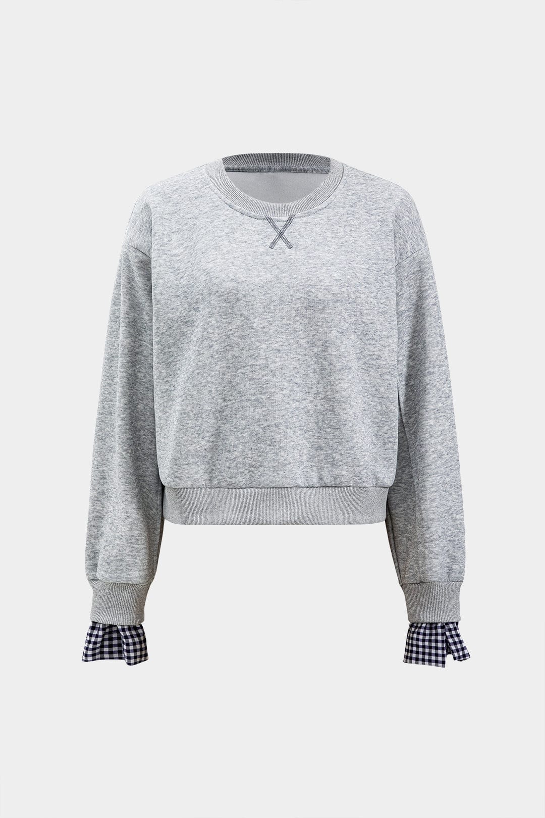 Kariertes Sweat-Set Zweiteilig Damen Sportbekleidung