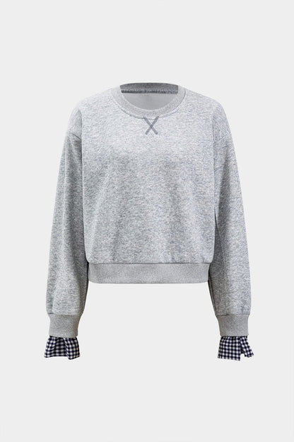 Kariertes Sweat-Set Zweiteilig Damen Sportbekleidung