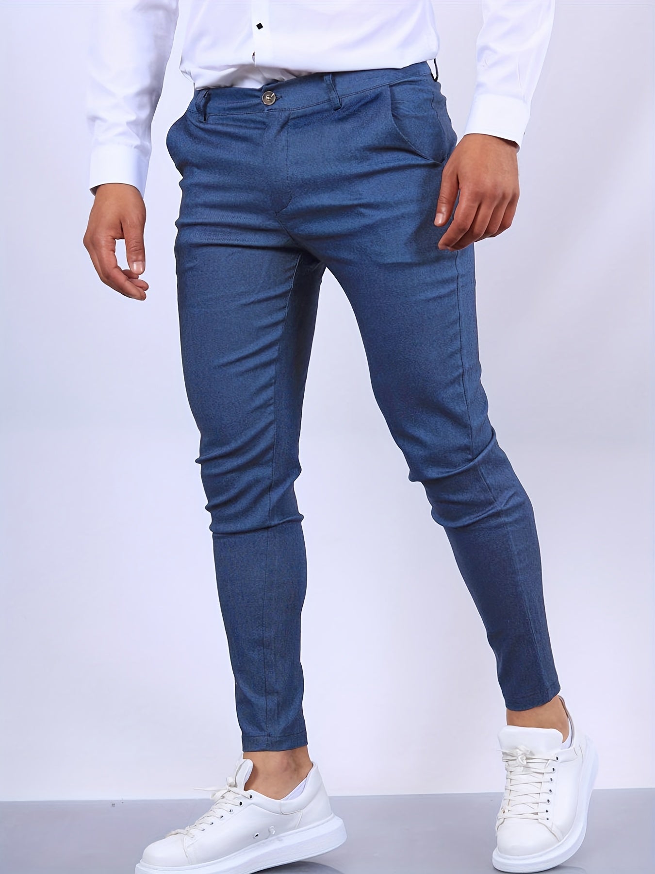 Herren Slim Fit Hose Modern Schick Schwarz