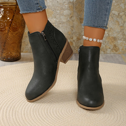Damen Stiefeletten Bequem Schnell Reißverschluss