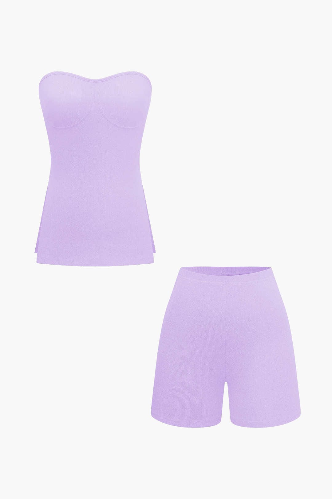 Elegantes Zweiteiler Set mit Bustier Top und Shorts Damen