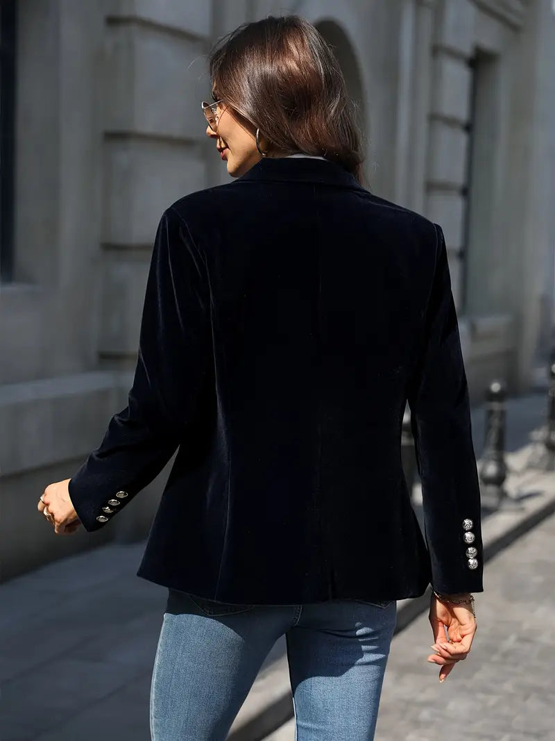 Damen Blazer Klassisch Ein-Knopf Verschluss Modern