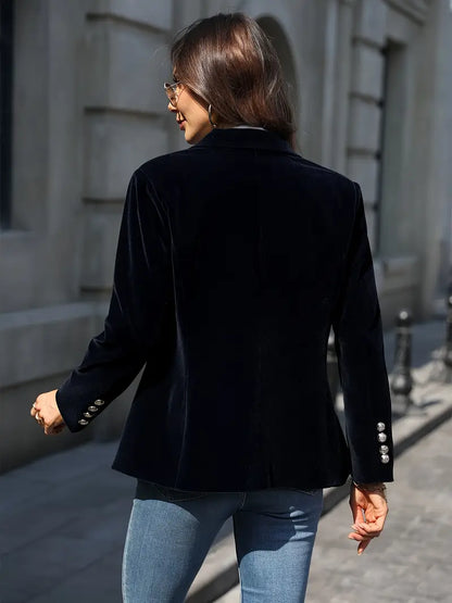 Damen Blazer Klassisch Ein-Knopf Verschluss Modern