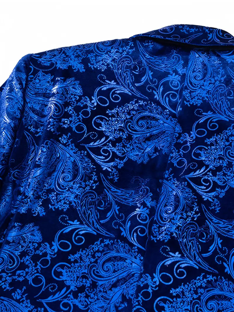 Herrenblazer Barock Muster Elegant Schwarz