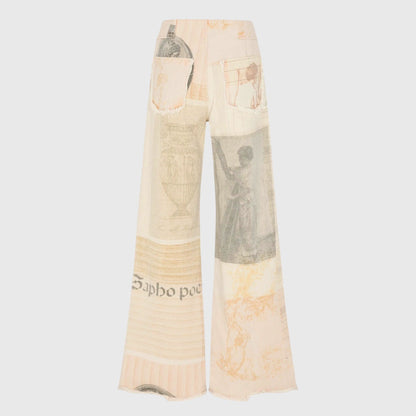 Damen Vintage-Jeans Hohe Taille Blumen-Print