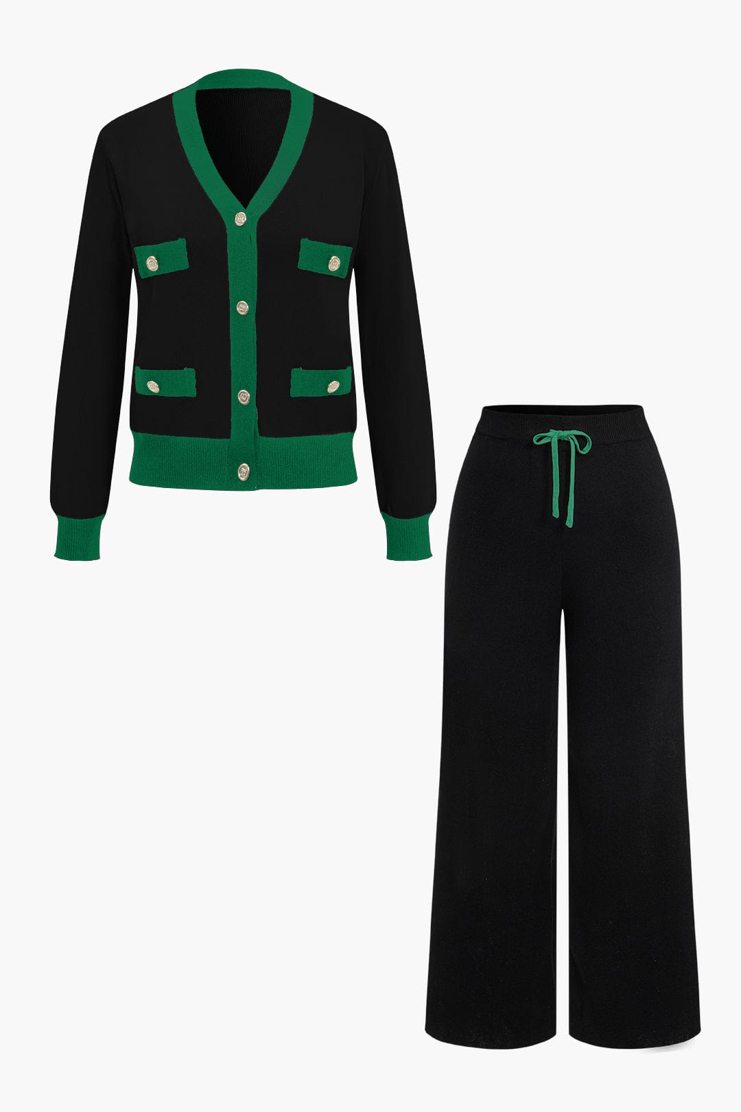 Strick-Set Damen Cardigan und Hose Lang