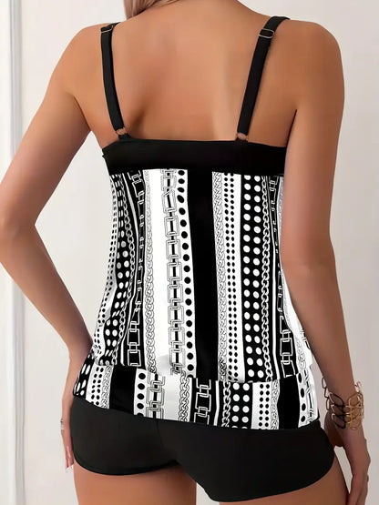 Badeanzug Tankini Gestreift Damen