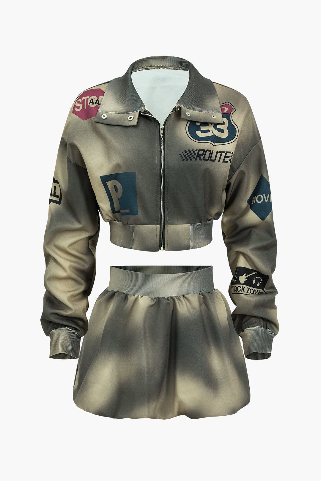 Bomberjacke Set Damen Stylish Ballonrock Modern - BerlinGlamour