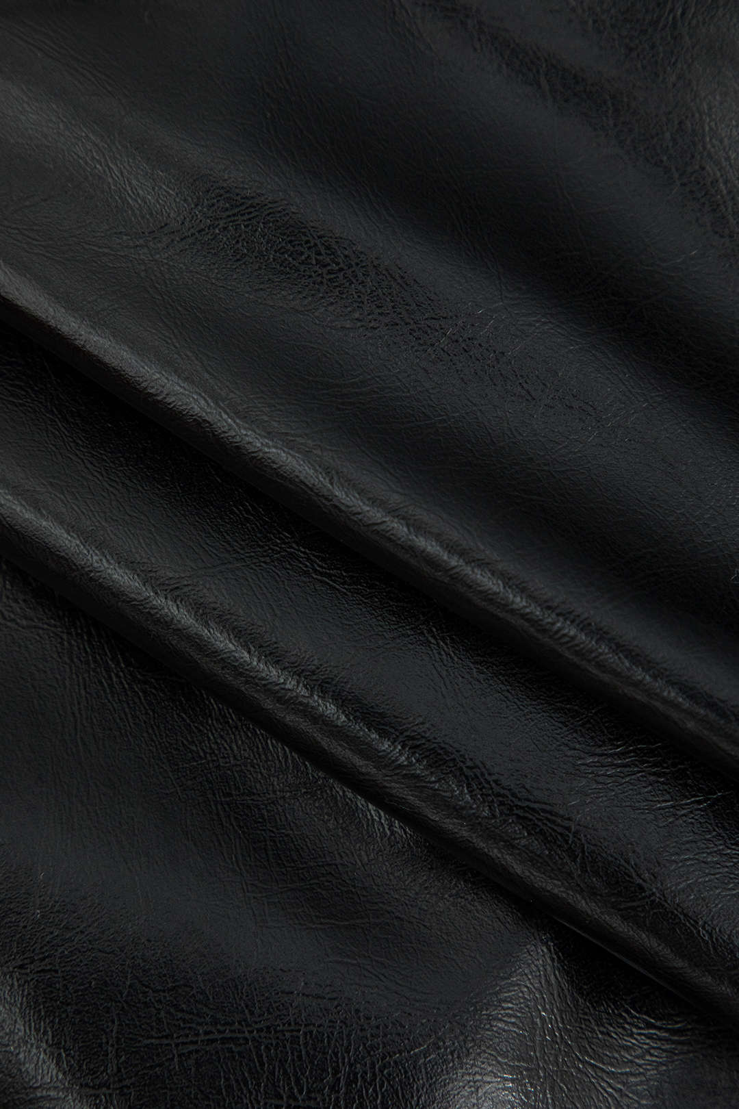 Eleganter Midirock Asymmetrisch Kunstleder Leinen Look