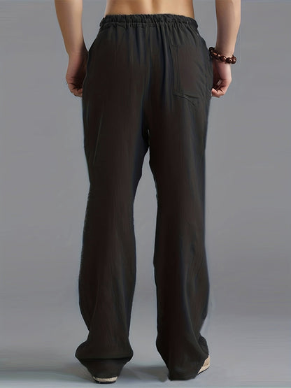 Herren Leinenhose Beige Sommerhose Elegant