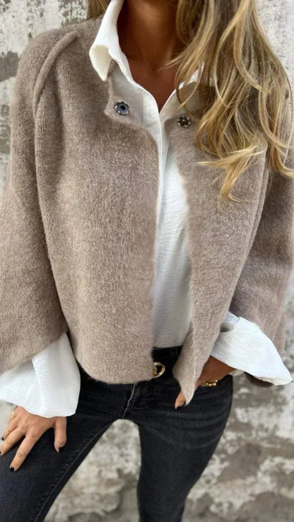 Kurze Lederjacke Elegante Damenjacke Schwarz