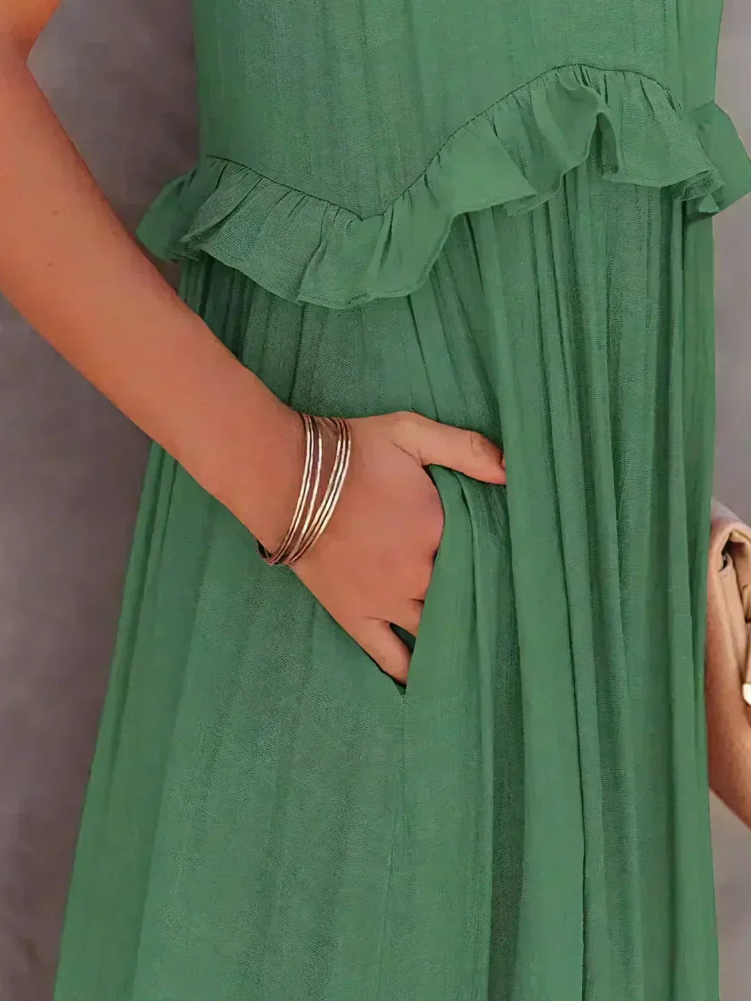 Sommer Maxikleid mit Volants Neckholder Damenkleid