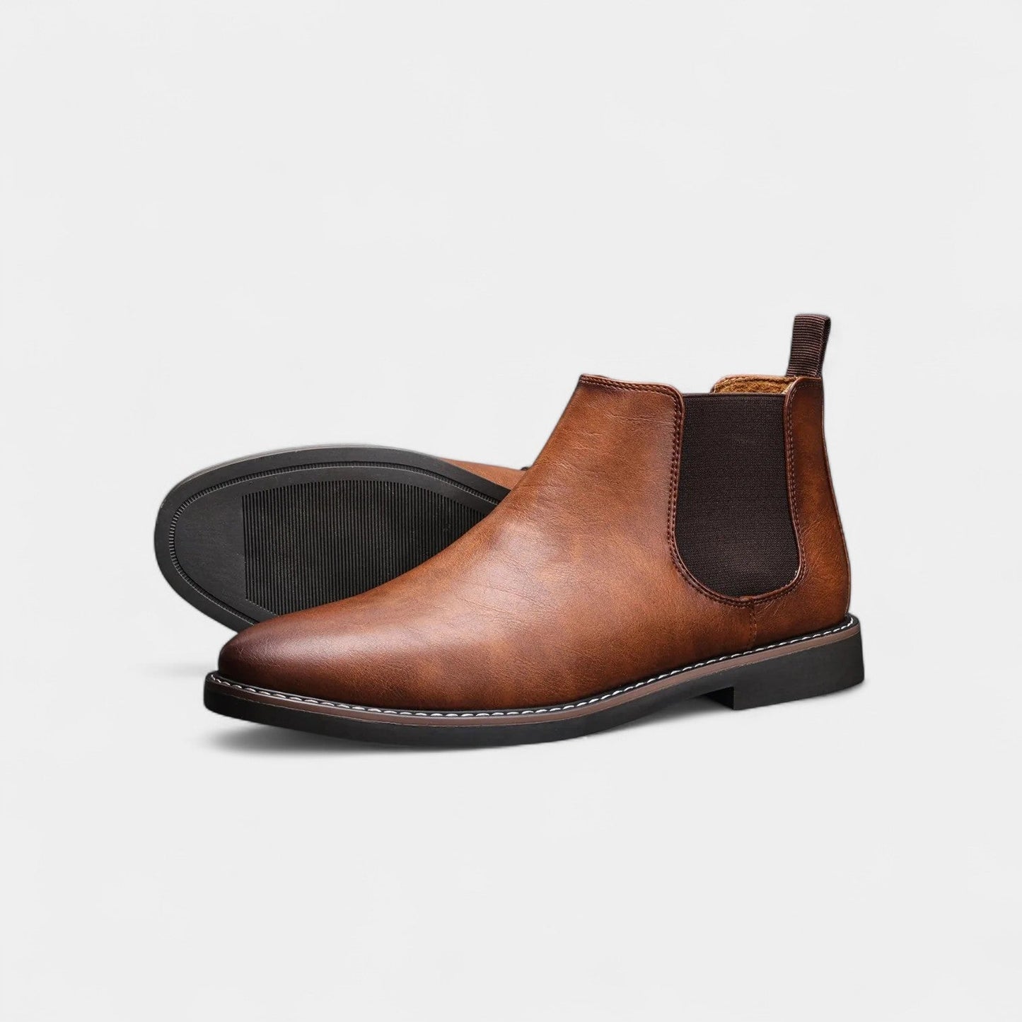Herren Chelsea Boots Lederoptik Elastisch Komfortabel