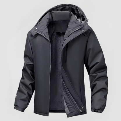 Herren Winterjacke Warm Kapuze Reißverschluss