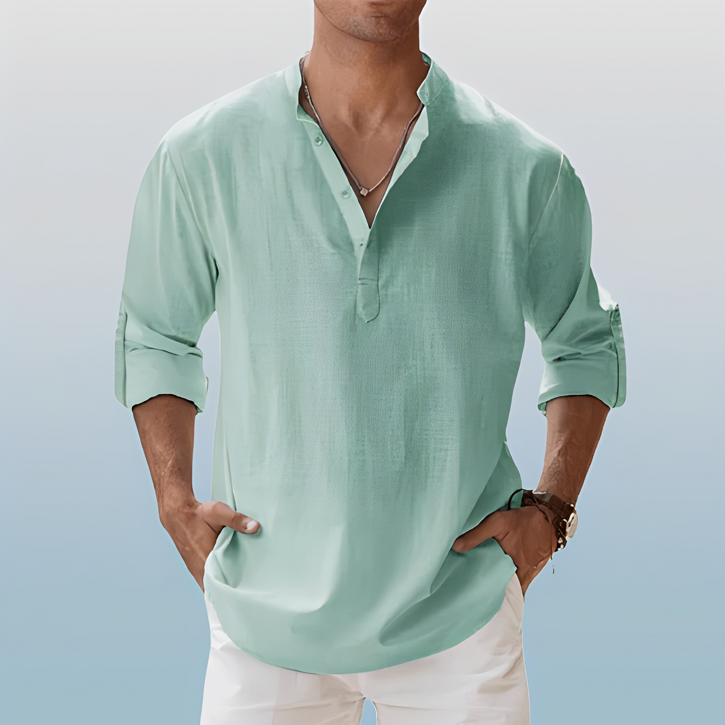 Herren Sommerhemd Slim Fit Modern