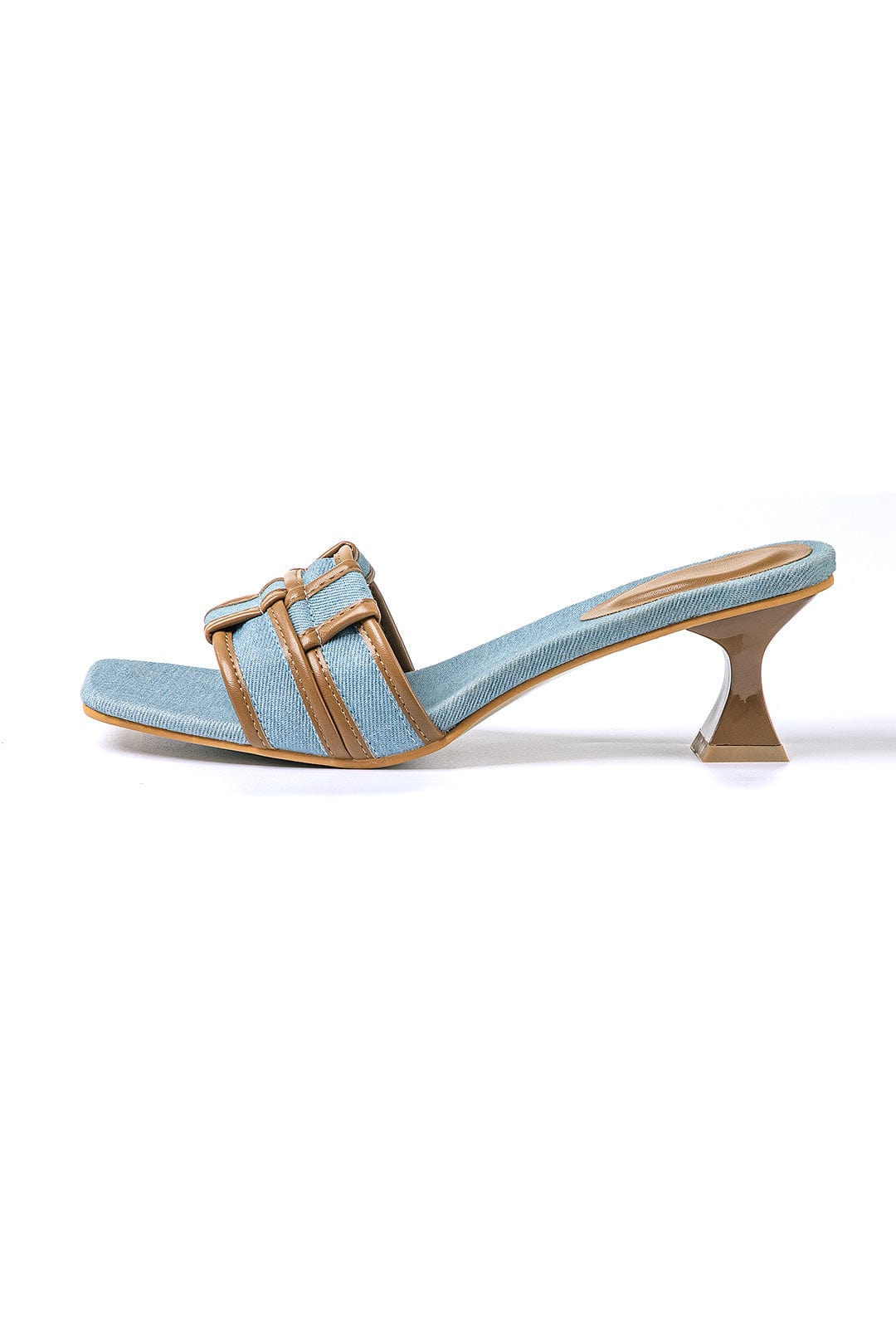 Modische Denim Mules mit Blockabsatz Elegante Schuhe Damen