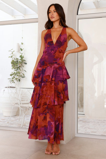 Damen Maxikleid Geblümt Elegantes Sommerkleid