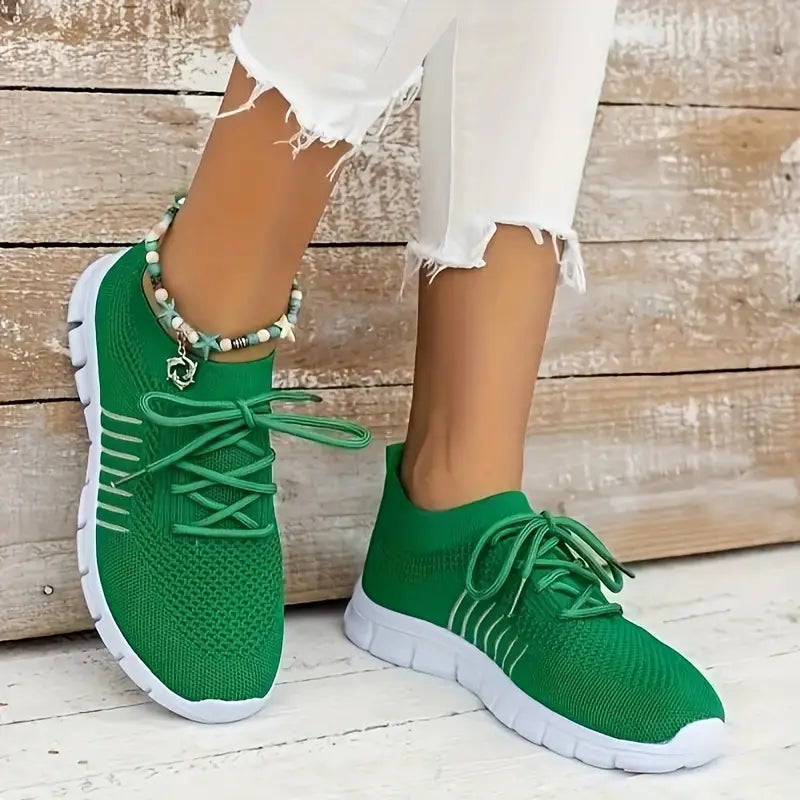 Laufschuhe atmungsaktiv Schnürsenkel Turnschuhe für Damen