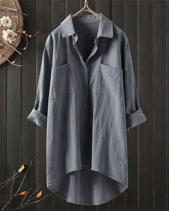 Weiße Leinenbluse Damen Elegant Sommer