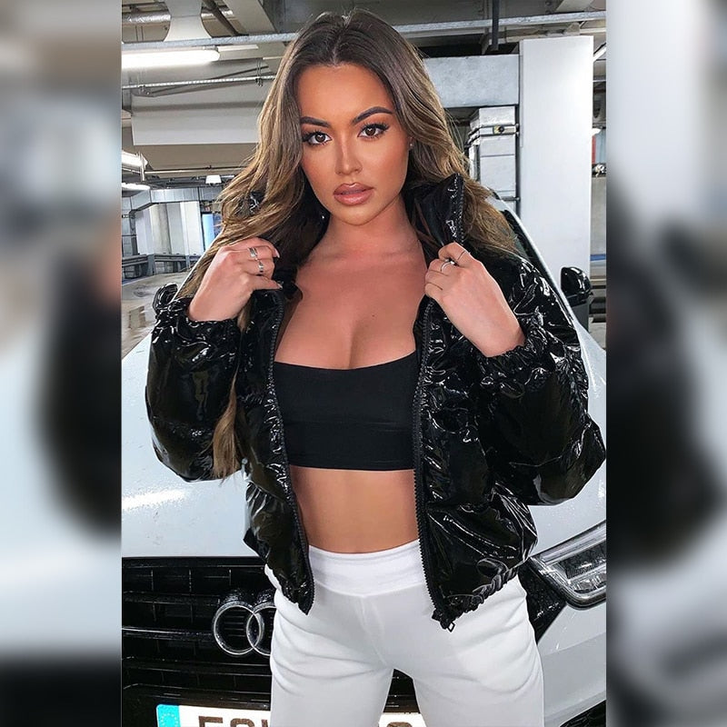 Warme Winterjacke Damen Lint Verzierungen - BerlinGlamour
