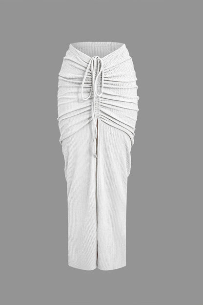 Zweiteiliges Set Raffung Frauen Bekleidung