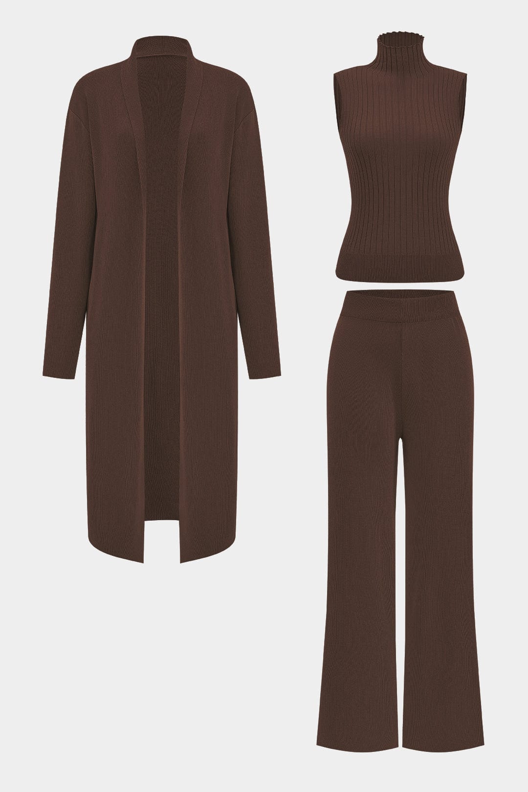 Elegantes Strickset Damen Dreiteilig Modern