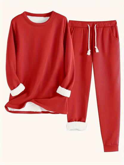 Damen Warmes Winter-Loungewear-Set Bequem