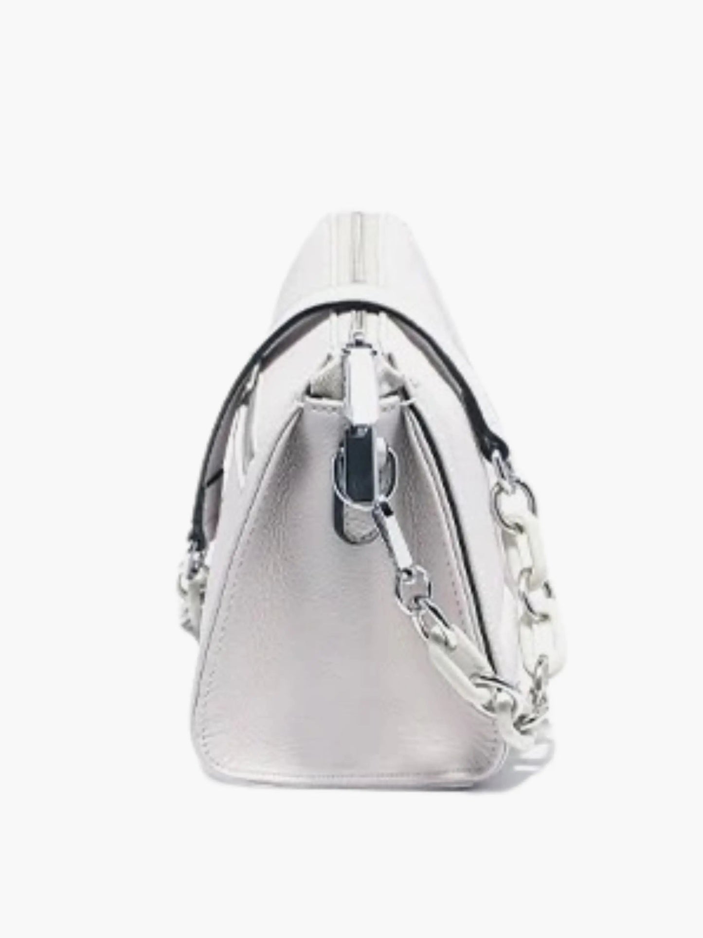 Elegante Lederschultertasche Weiß Damen