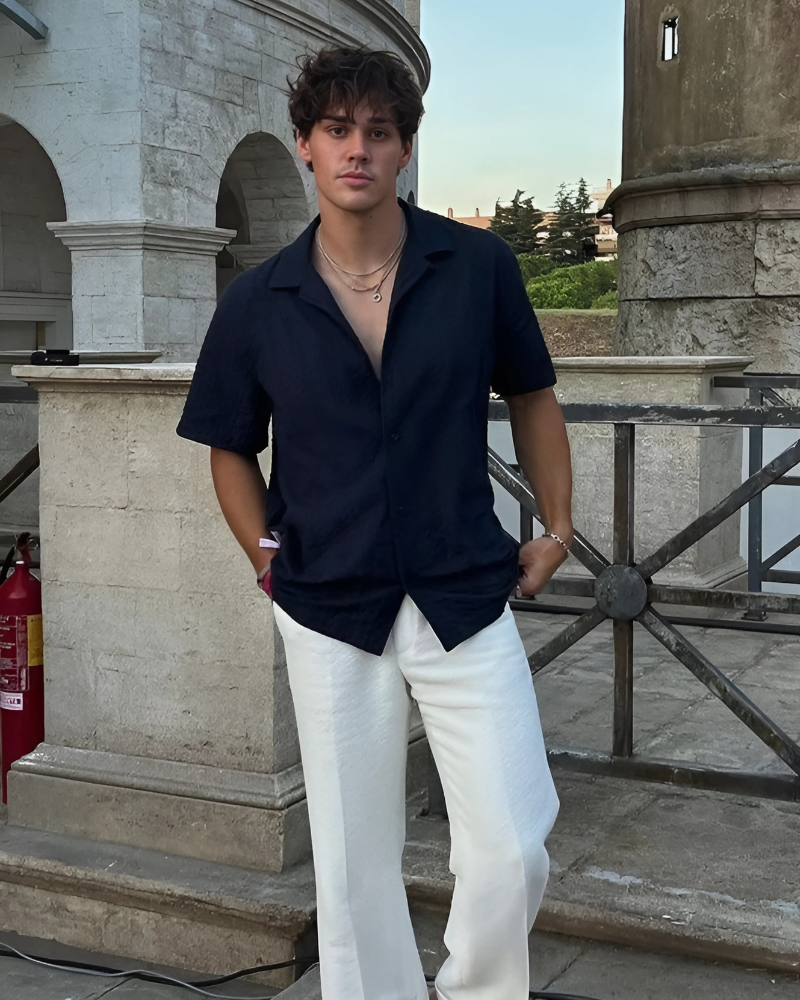 Männer Outfit Sommer 3-teilig Kurzarm Leinen