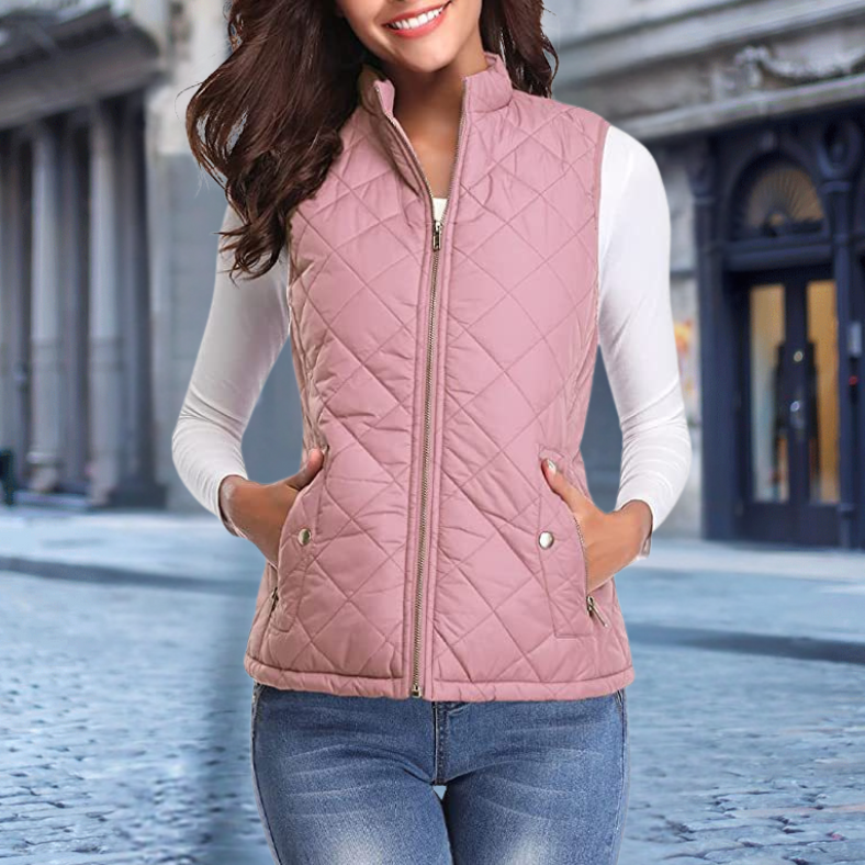 Damen Steppjacke Elegant mit Reißverschluss