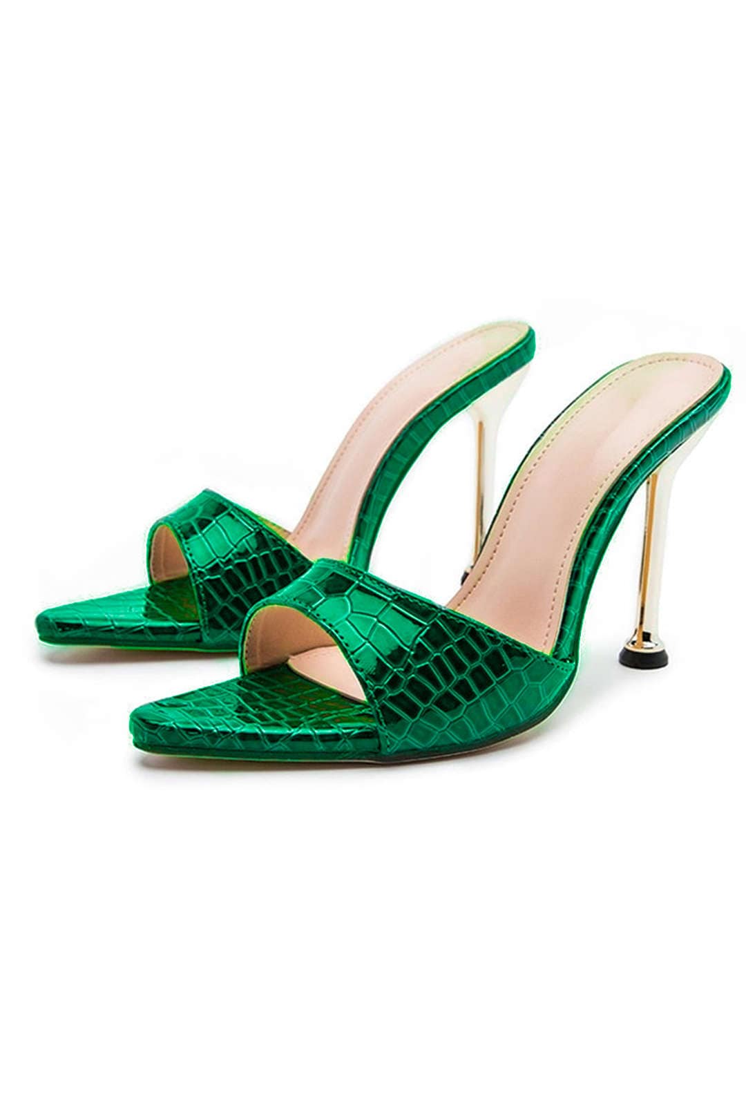 Schwarze Luxus Mule High Heels Elegant