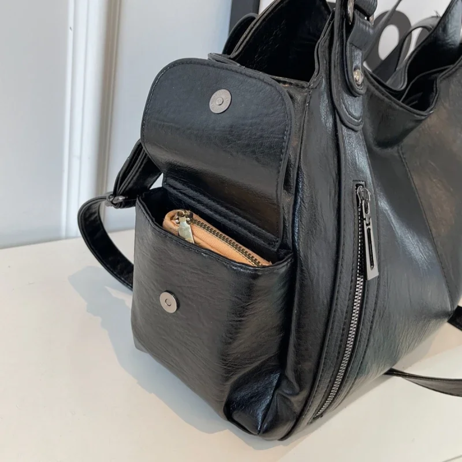 Vegane Schultertasche mit Crossbody-Option Stilvoll Braun