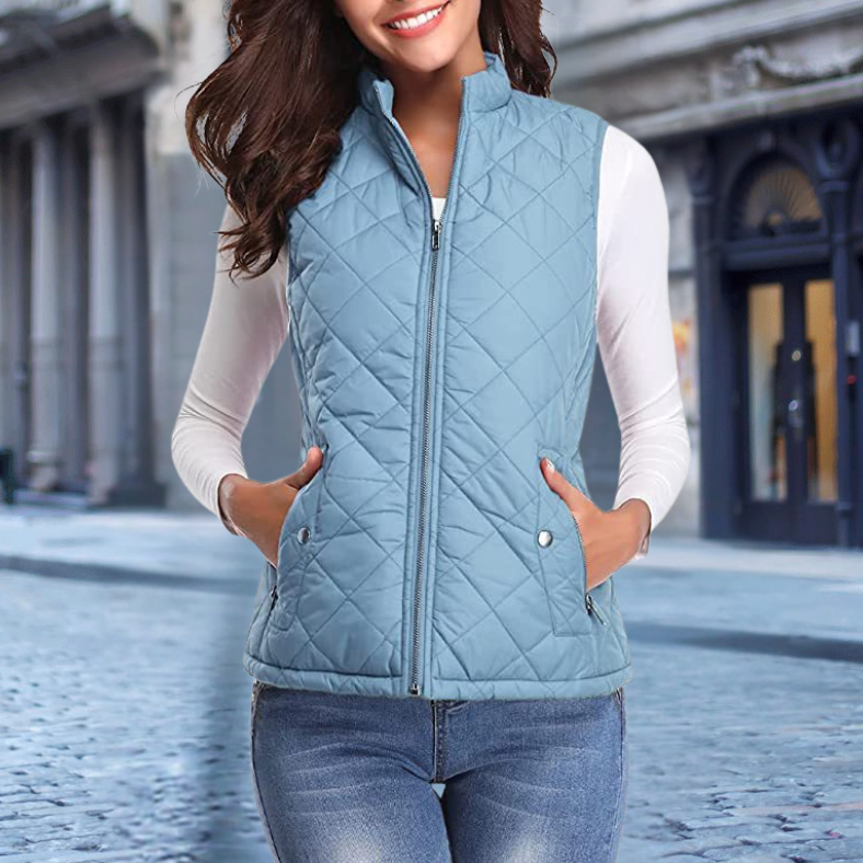 Damen Steppjacke Elegant mit Reißverschluss