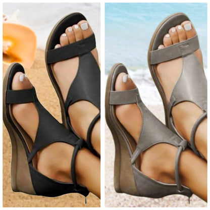 Orthopädische Sandalen Damen Leder Komfort Absatz