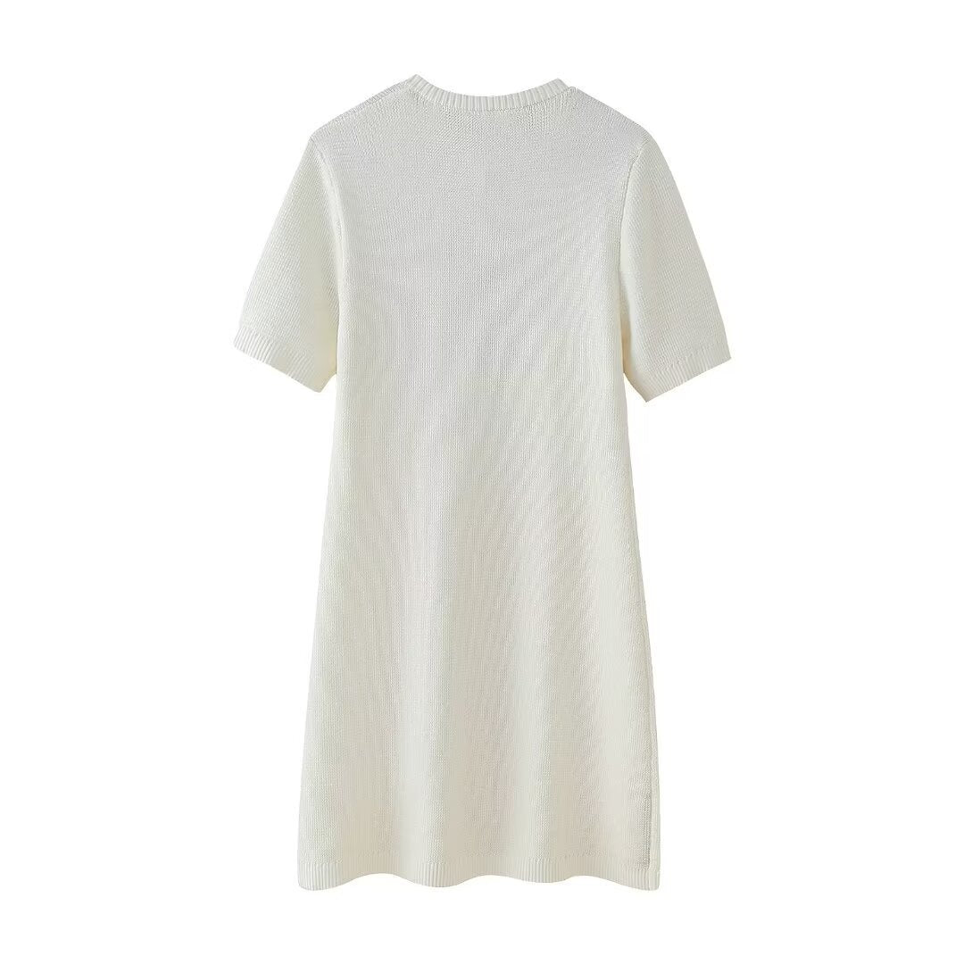 Kurzes Minikleid Damen Knopfleiste Ärmelkleid