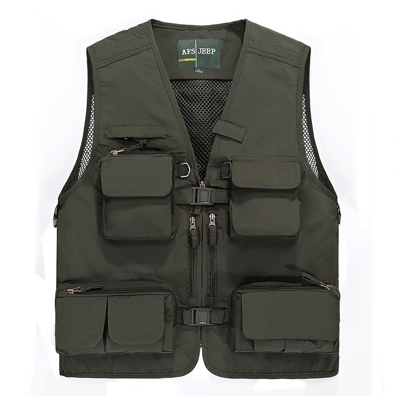 Herren Angelweste Multifunktionsweste mit vielen Taschen