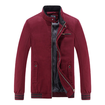 Herren Outdoor Jacke Modern mit Stehkragen und Taschen