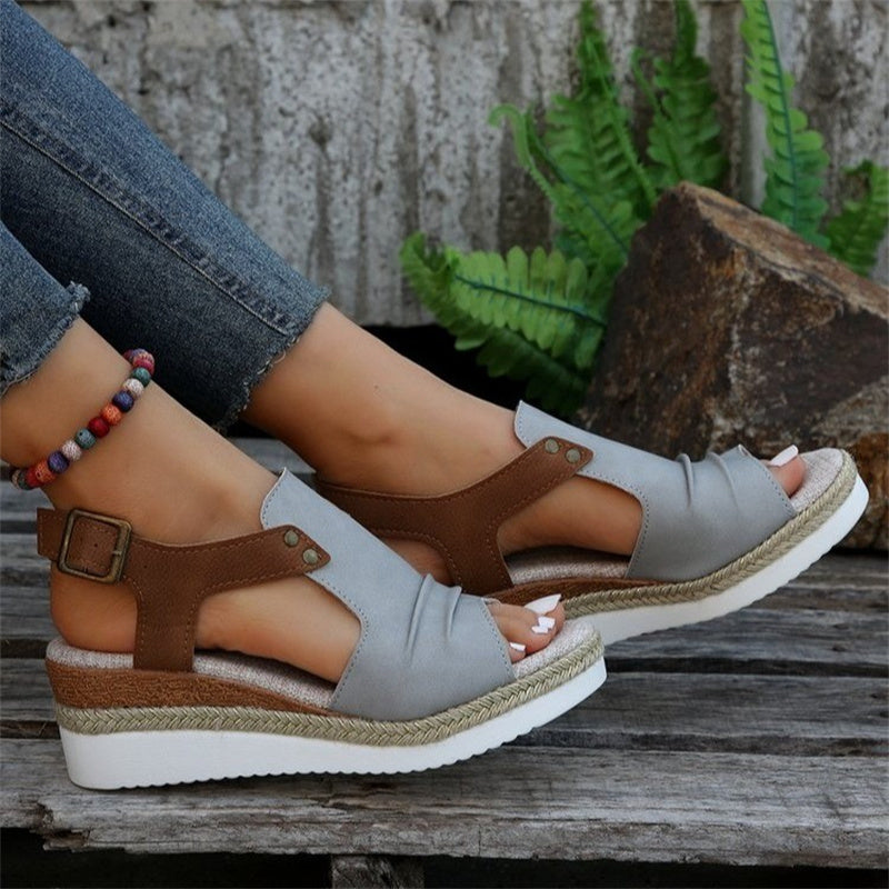 Damen Sandalen Keilabsatz Komfortabel Sommer - BerlinGlamour