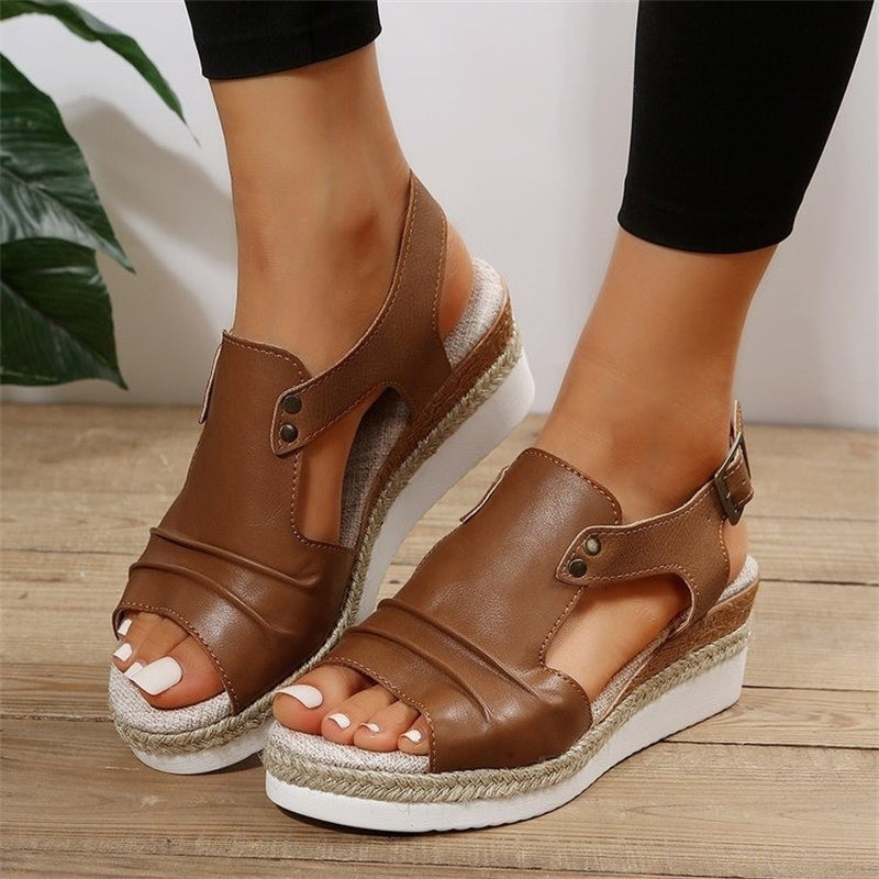 Damen Sandalen Keilabsatz Komfortabel Sommer