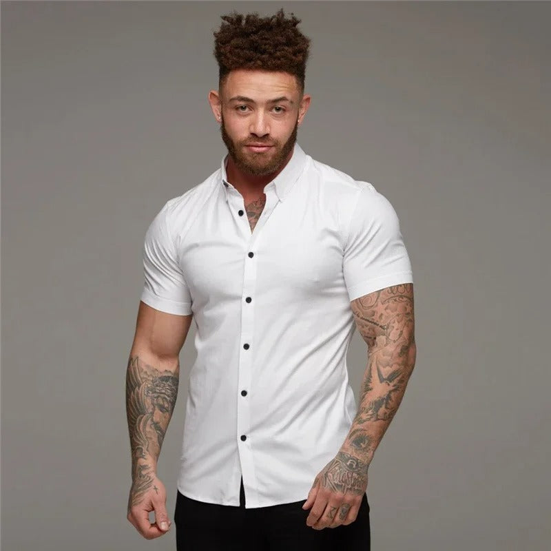 Schwarzes Slimfit Herrenhemd Business Leicht
