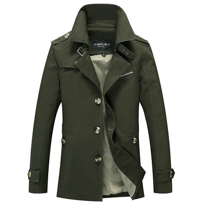 Herren Trenchcoat Lässig Modern mit Taschen