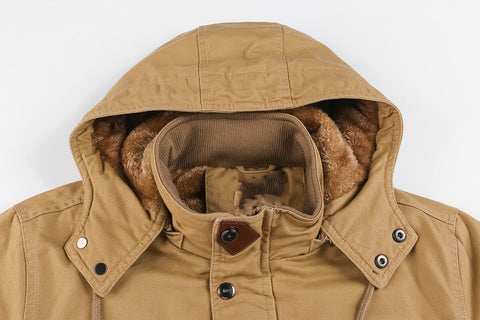 Gefütterter Militärmantel Herren Warm Winter