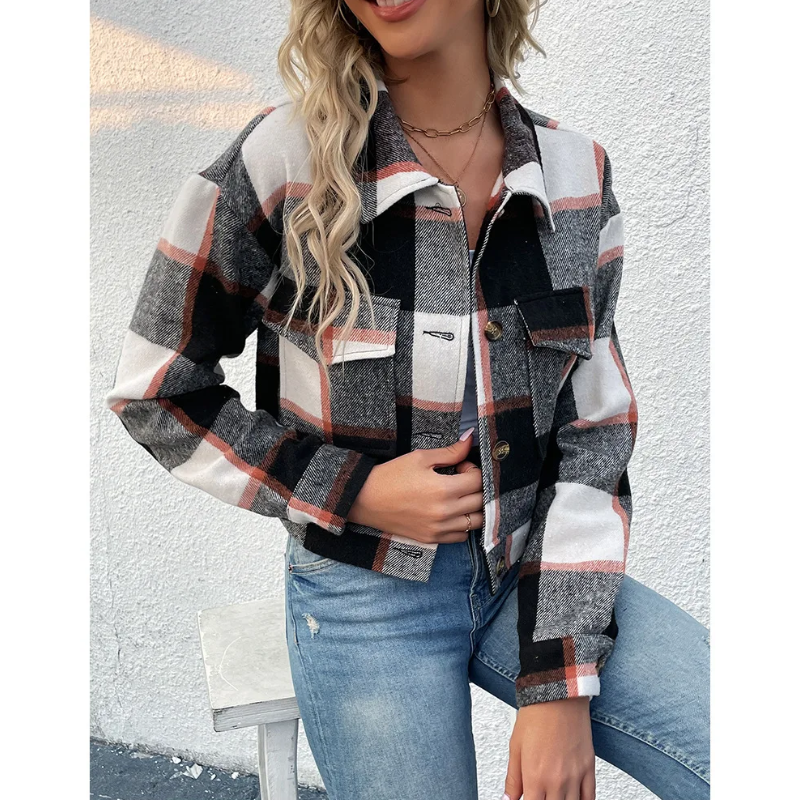 Karierte Damenjacke Trendig Modern