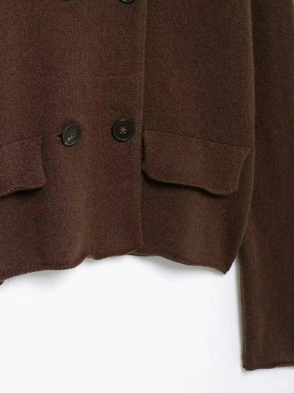 Zweireihige Strickjacke Damen Modern Elegent