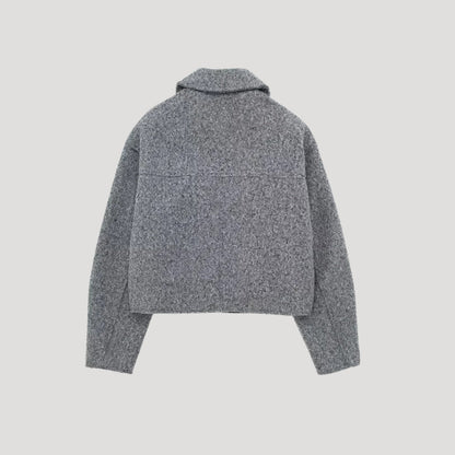 Damen Winterjacke Kurz Reißverschluss Vorne Warm